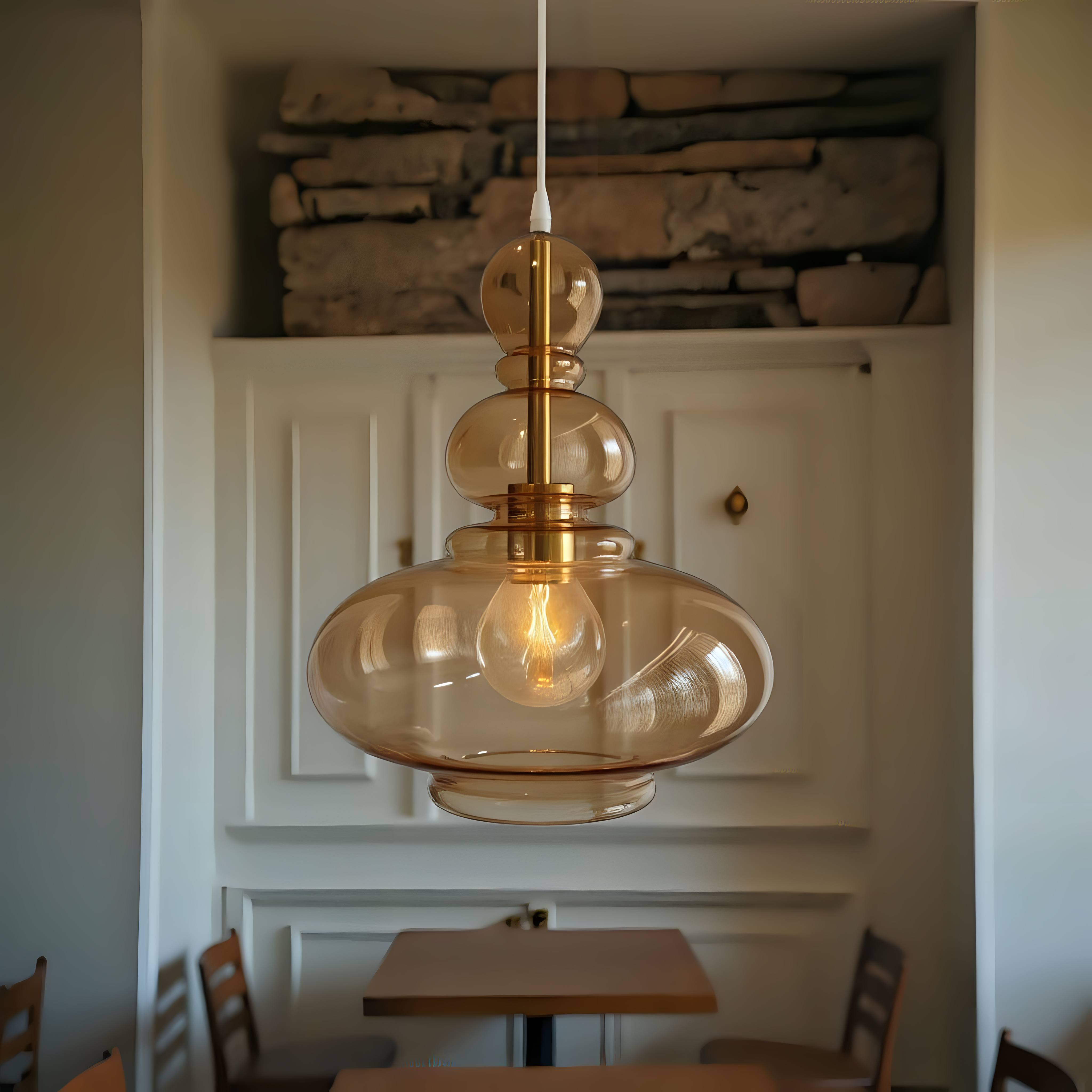 Amber Glass Pendant Light